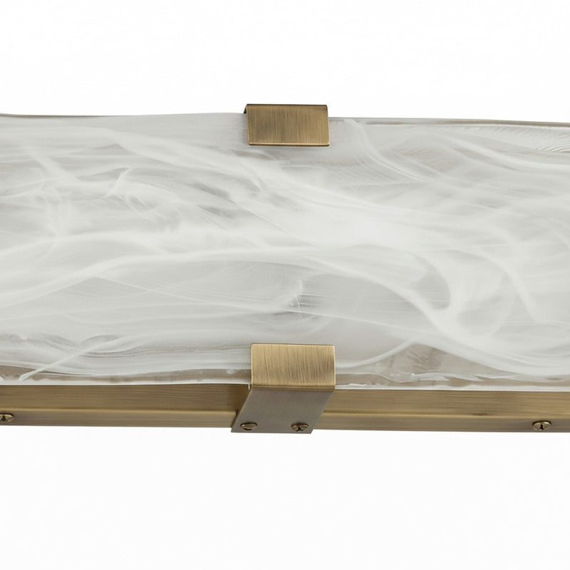 Dainolite Willmina 16in 1-Light LED Wall Sconce | Transitional Aged Brass and White Glass | Bathroom & Hallway | 800 Lumens 3000K | Model WLA-1620LEDW-AGB