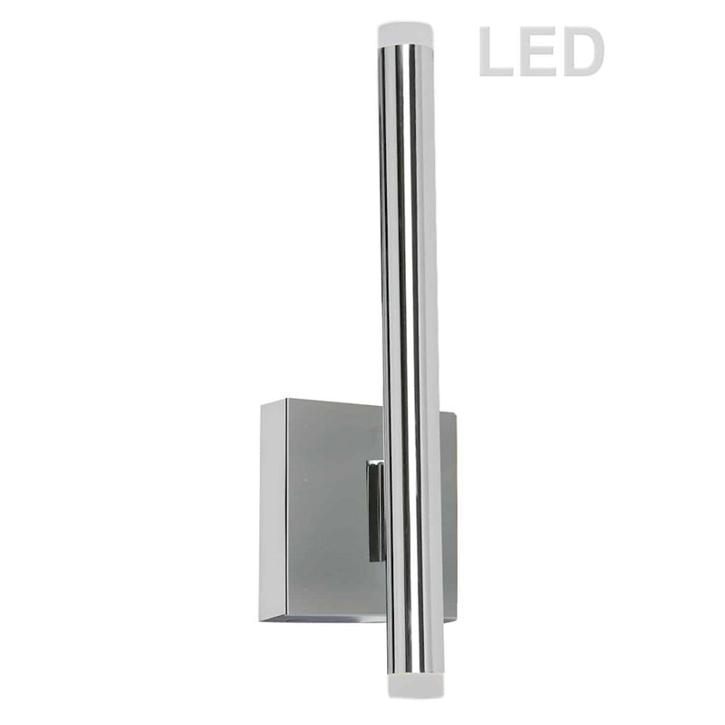Dainolite Wilson 14in 2-Light Wall Sconce | Modern Polished Chrome and Frosted Acrylic | Hallway & Bedroom Accent | Model WLS-1410LEDW-PC
