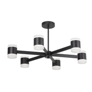 Dainolite Wilson 28in 12-Light Chandelier | Modern Matte Black and Frosted Acrylic | Dining Room & Foyer | 28 x 28 x 4.75 in | Model WLS-2884LEDC-MB