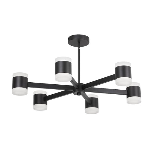 Dainolite Wilson 28in 12-Light Chandelier | Modern Matte Black and Frosted Acrylic | Dining Room & Foyer | 28 x 28 x 4.75 in | Model WLS-2884LEDC-MB