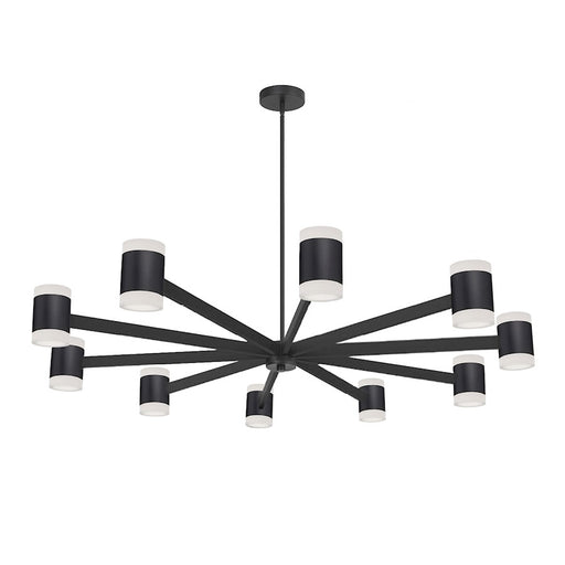 Dainolite Wilson 48in 20-Light Chandelier | Modern Matte Black and Frosted Acrylic | Dining Room & Foyer | 48 x 48 x 4.75 in | Model WLS-48140LEDC-MB