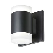 Dainolite Wilson 5in 2-Light Wall Sconce | Modern Matte Black and White Acrylic | Hallway & Bedroom | 4.75 x 4.75 x 4 in | Model WLS-514LEDW-MB