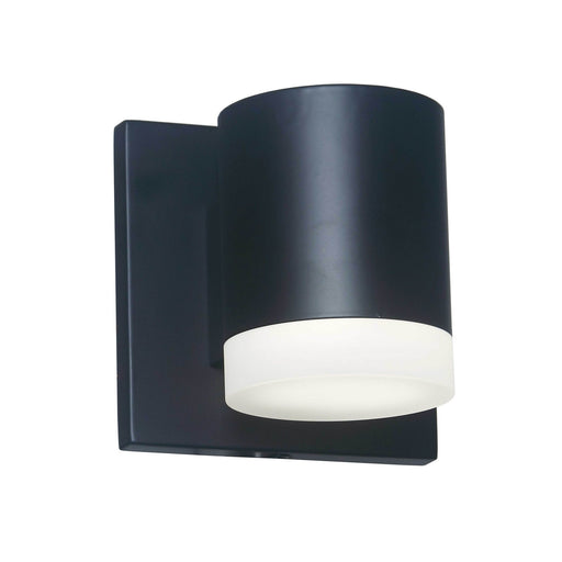 Dainolite Wilson 5in 1-Light Wall Sconce | Modern Matte Black Metal and White Acrylic | Bathroom & Hallway Accent | 4 x 4.75 x 4.75 | Model WLS-57LEDW-MB