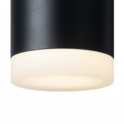 Dainolite Wilson 5in 1-Light Wall Sconce | Modern Matte Black Metal and White Acrylic | Bathroom & Hallway Accent | 4 x 4.75 x 4.75 | Model WLS-57LEDW-MB