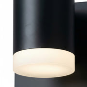 Dainolite Wilson 5in 1-Light Wall Sconce | Modern Matte Black Metal and White Acrylic | Bathroom & Hallway Accent | 4 x 4.75 x 4.75 | Model WLS-57LEDW-MB