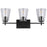 Dainolite Wenda 3 Light Bath/Vanity, Matte Black/Clear