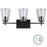 Dainolite Wenda 3 Light Bath/Vanity, Matte Black/Clear