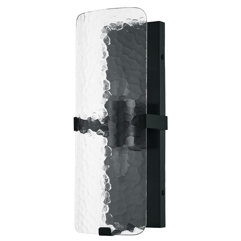 Dainolite Winnie 6in 2-Light Wall Sconce | Contemporary Matte Black and Clear Pattern Glass | Bedroom & Office Accent | Model WNE-152W-MB-CLR