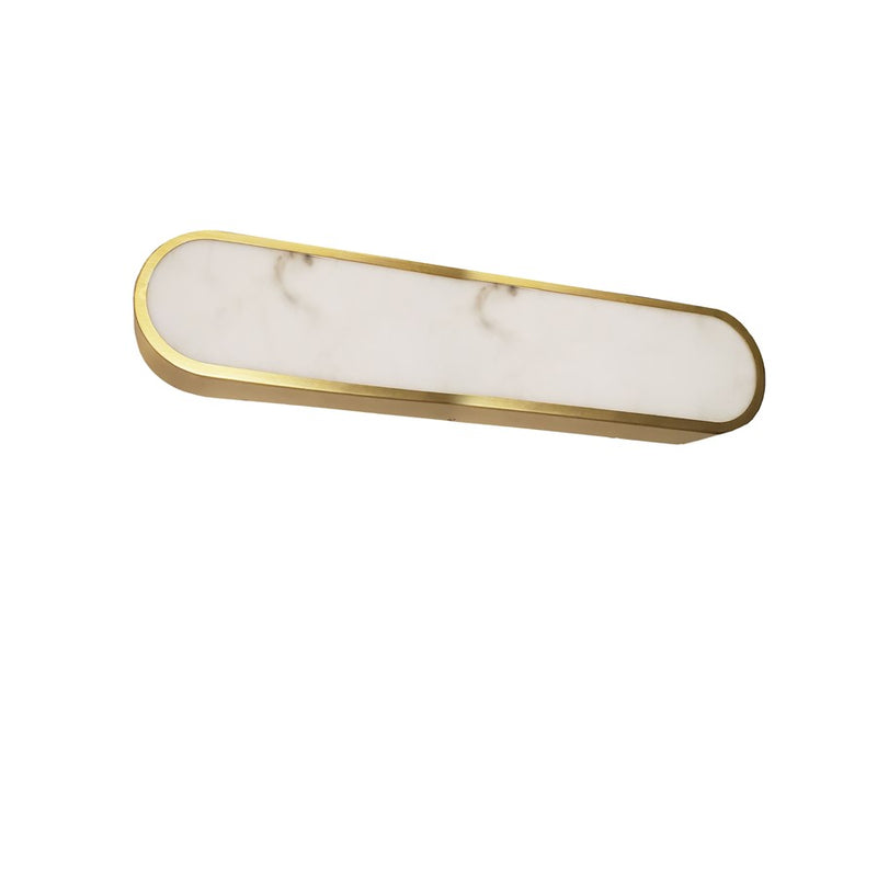 Dainolite Walsh 22in 1-Light LED Wall Sconce | Contemporary Aged Brass and Alabaster Faux Alabaster | Hallway & Living Room | Model WSH-2230LEDW-AGB