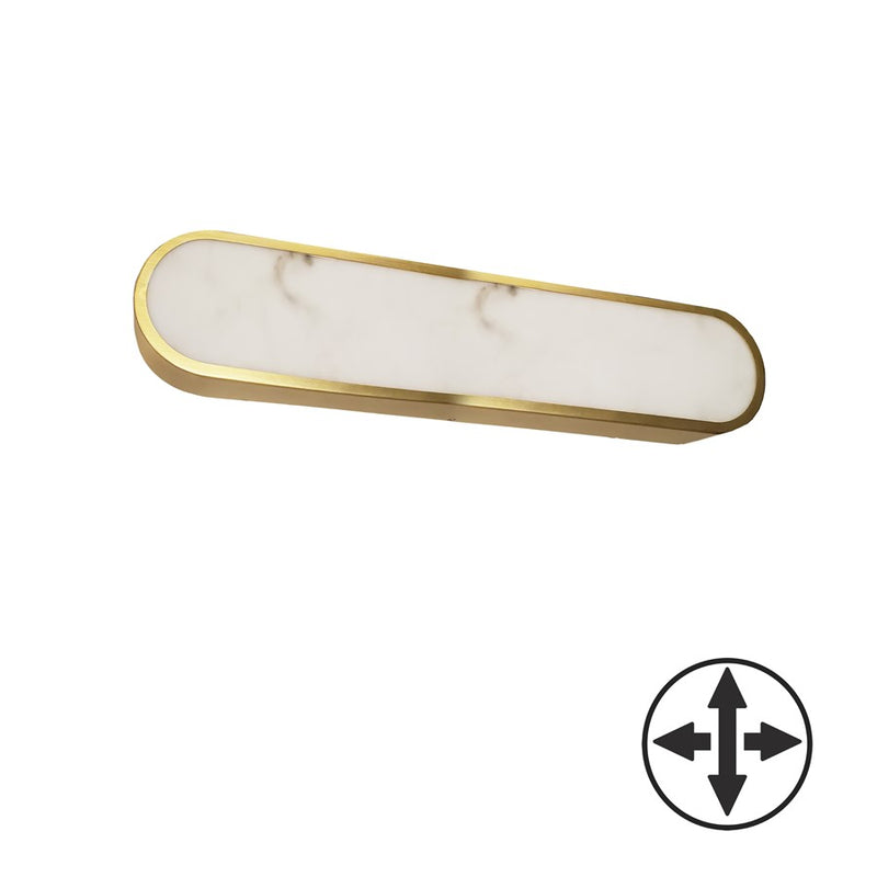 Dainolite Walsh 22in 1-Light LED Wall Sconce | Contemporary Aged Brass and Alabaster Faux Alabaster | Hallway & Living Room | Model WSH-2230LEDW-AGB