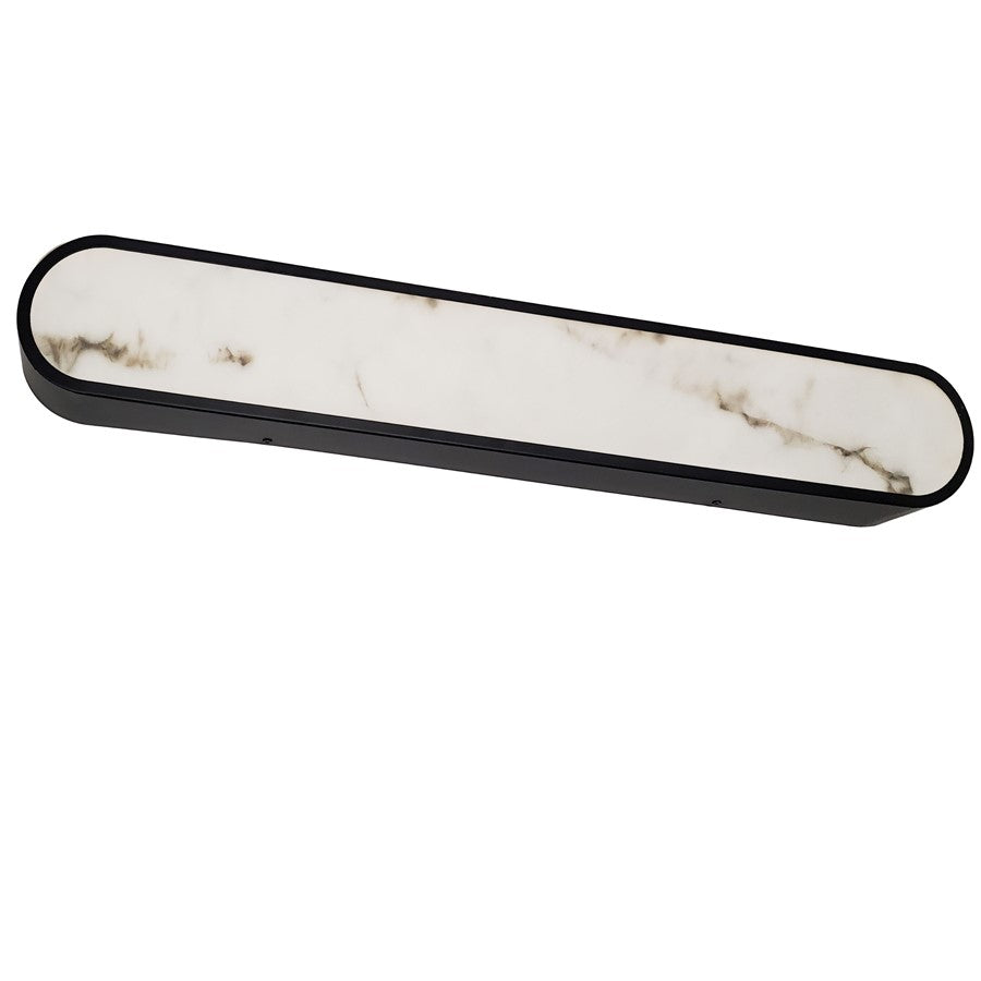 Dainolite Walsh 1 Light 32" Wall Sconce, Matte Black/Alabaster - WSH-3240LEDW-MB