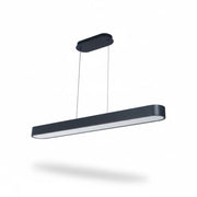 Dainolite Walsh 40in 1-Light LED Linear Pendant | Contemporary Matte Black Metal and Alabaster Acrylic | Kitchen Island & Dining | Model WSH-4050LEDHP-MB