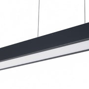 Dainolite Walsh 40in 1-Light LED Linear Pendant | Contemporary Matte Black Metal and Alabaster Acrylic | Kitchen Island & Dining | Model WSH-4050LEDHP-MB