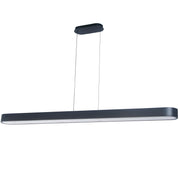 Dainolite Walsh 72in 1-Light LED Linear Pendant | Contemporary Matte Black Metal and Alabaster Acrylic | Kitchen Island & Dining | Model WSH-7260LEDHP-MB