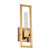 Dainolite Wisteria 14in 1-Light Wall Sconce | Contemporary Aged Brass Metal | Bedroom & Hallway Accent | 4 x 2 x 14 in | Model WTS-141W-AGB