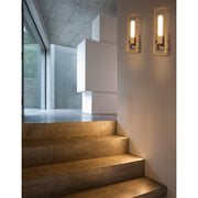 Dainolite Wisteria 14in 1-Light Wall Sconce | Contemporary Aged Brass Metal | Bedroom & Hallway Accent | 4 x 2 x 14 in | Model WTS-141W-AGB