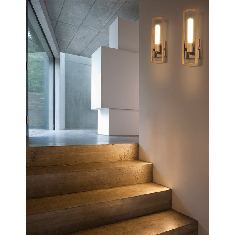 Dainolite Wisteria 14in 1-Light Wall Sconce | Contemporary Aged Brass Metal | Bedroom & Hallway Accent | 4 x 2 x 14 in | Model WTS-141W-AGB