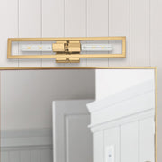Dainolite Wisteria 22in 2-Light Wall Sconce | Contemporary Aged Brass Metal | Bedroom & Hallway Accent | 4 x 2 x 22 in | Model WTS-222W-AGB