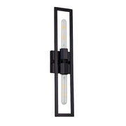 Dainolite Wisteria 22in 2-Light Wall Sconce | Contemporary Matte Black Metal | Hallway & Bedroom Accent | 4.5 x 22 in | Model WTS-222W-MB