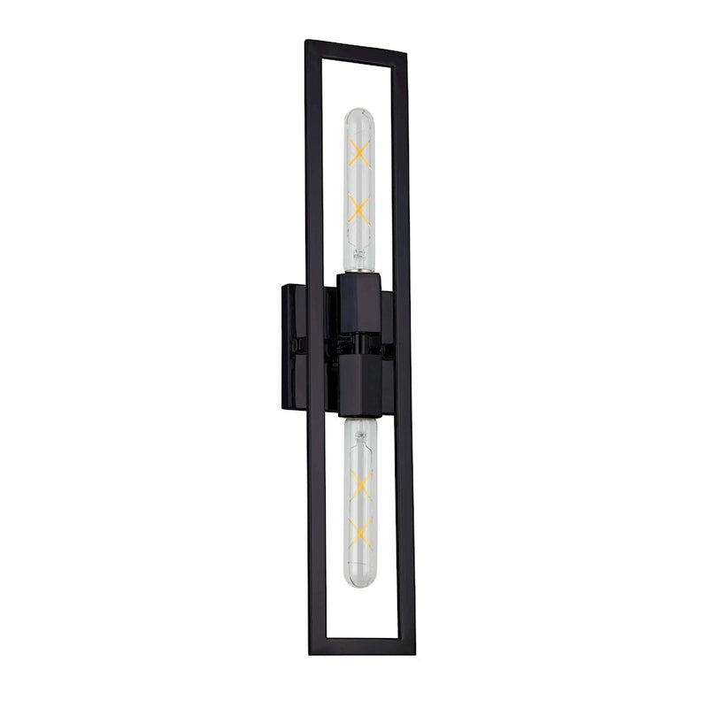 Dainolite Wisteria 22in 2-Light Wall Sconce | Contemporary Matte Black Metal | Hallway & Bedroom Accent | 4.5 x 22 in | Model WTS-222W-MB