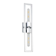 Dainolite Wisteria 22in 2-Light Wall Sconce | Contemporary Polished Chrome Metal | Hallway & Bedroom Accent | 4.5 x 22 in | Model WTS-222W-PC