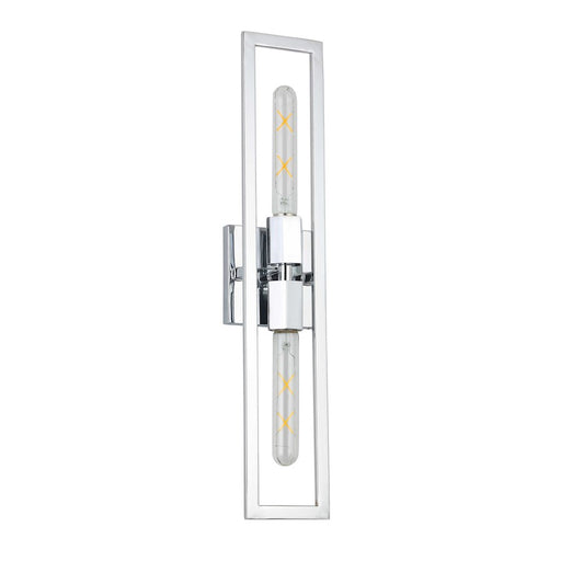 Dainolite Wisteria 22in 2-Light Wall Sconce | Contemporary Polished Chrome Metal | Hallway & Bedroom Accent | 4.5 x 22 in | Model WTS-222W-PC
