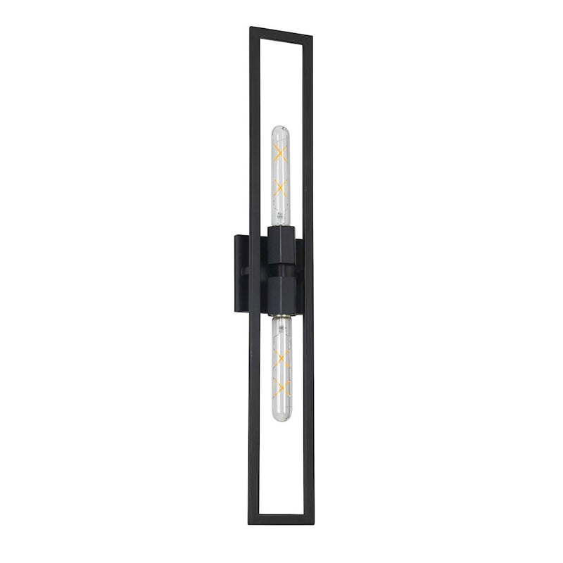 Dainolite Wisteria 29in 2-Light Wall Sconce | Contemporary Matte Black Metal | Hallway & Bedroom Accent | 4.5 x 29 in | Model WTS-292W-MB
