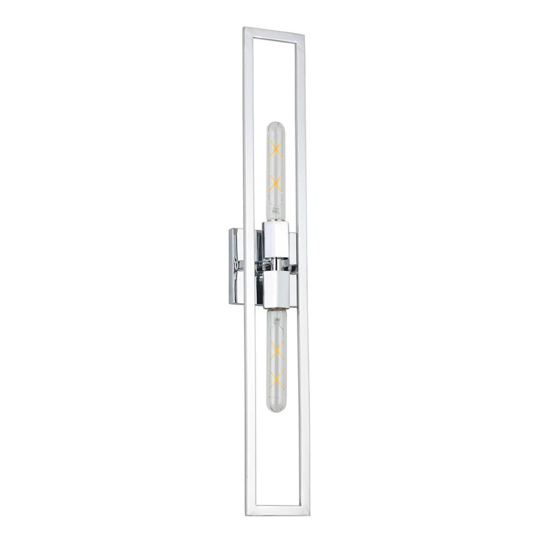 Dainolite Wisteria 29in 2-Light Wall Sconce | Contemporary Polished Chrome Metal | Hallway & Bedroom Accent | 4.5 x 29 in | Model WTS-292W-PC