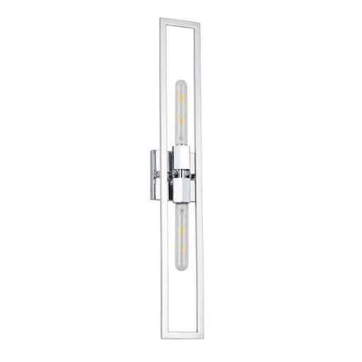 Dainolite Wisteria 29in 2-Light Wall Sconce | Contemporary Polished Chrome Metal | Hallway & Bedroom Accent | 4.5 x 29 in | Model WTS-292W-PC