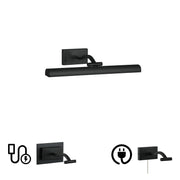 Dainolite Yvonne 16in 1-Light Picture Light | Contemporary Matte Black Metal | Living Room & Hall Art Accent | 2051 Lumens | Model YVO333-16LED-MB