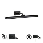 Dainolite Yvonne 24in 1-Light Picture Light | Contemporary Matte Black Metal | Living Room & Hall Art Accent | 2928 Lumens, 5-CCT | Model YVO333-24LED-MB