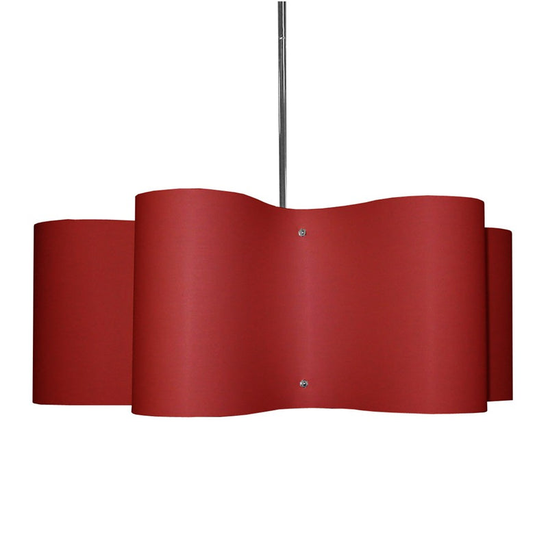 Dainolite Zulu 24in 3-Light Pendant | Modern Red Fabric Shade and Polished Chrome Canopy | Kitchen & Dining Room | 24 x 24 x 8.5 in | Model ZUL-243-PC-RD