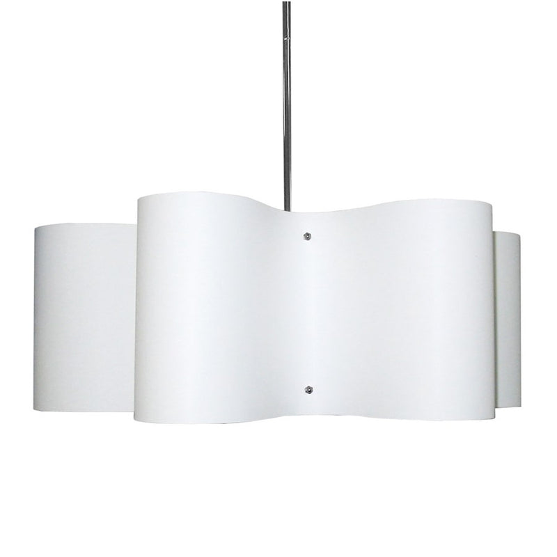 Dainolite Zulu 24in 3-Light Pendant | Modern White Fabric and Polished Chrome | Kitchen Island & Dining Room | 24 x 24 x 8.5 in | Model ZUL-243-PC-WH
