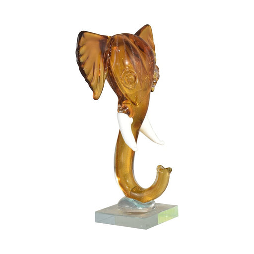 Dale Tiffany Congo Elephant Head Handcrafted Art Glass Figurine