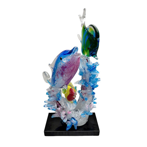 Dale Tiffany Coral Reef Handcrafted Art Glass SculptureBlack