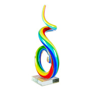 Dale Tiffany Rainbow Spiral Handcrafted Art Glass Sculpture | Vibrant Multi-Color Twisted Design | Living Room & Office Display | 3.25in | Model AS26035