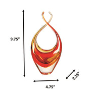 Dale Tiffany Sunset Embrace Handcrafted Art Glass Sculpture | Warm Orange & Red Flowing Design | Living Room & Office Display | 2.25in | Model AS26036