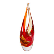 Dale Tiffany Sunset Embrace Handcrafted Art Glass Sculpture | Warm Orange & Red Flowing Design | Living Room & Office Display | 2.25in | Model AS26036