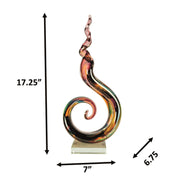 Dale Tiffany Twilight Twist Handcrafted Art Glass Sculpture | Abstract Twisting Form, Deep Layered Multi-color | Living Room & Entryway | Model AS26039