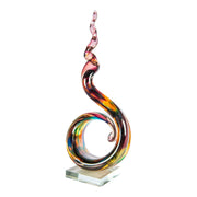 Dale Tiffany Twilight Twist Handcrafted Art Glass Sculpture | Abstract Twisting Form, Deep Layered Multi-color | Living Room & Entryway | Model AS26039