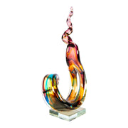 Dale Tiffany Twilight Twist Handcrafted Art Glass Sculpture | Abstract Twisting Form, Deep Layered Multi-color | Living Room & Entryway | Model AS26039