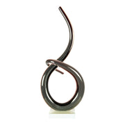 Dale Tiffany Midnight Spiral Handcrafted Art Glass Sculpture | Abstract Ribbon Form, Charcoal Black | Living Room & Contemporary Decor | Model AS26056