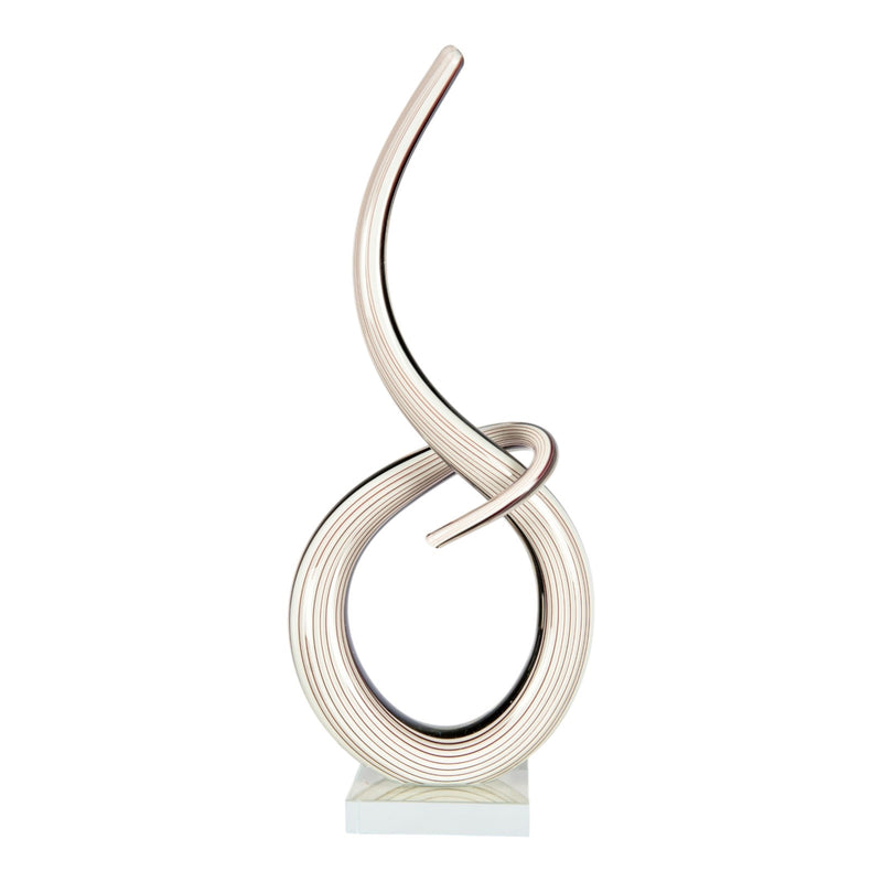 Dale Tiffany Midnight Spiral Handcrafted Art Glass Sculpture | Abstract Ribbon Form, Charcoal Black | Living Room & Contemporary Decor | Model AS26056