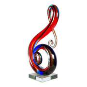 Dale Tiffany Virtuoso Handcrafted Art Glass Sculpture | Multi-Color Scroll Design | Mantel & Shelf Display | 3.5 x 7 x 13.75 in | Model AS26060