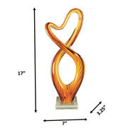 Dale Tiffany Golden Infinity Handcrafted Art Glass Sculpture | Golden Amber Art Glass | Mantel & Console Display | 3.25 x 7 x 17 in | Model AS26061