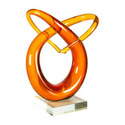 Dale Tiffany Amber Orbit Handcrafted Art Glass Sculpture | Contemporary Amber Tones | Bookshelf & Mantel Display | 4.75 x 6.5 x 9.5 in | Model AS26074