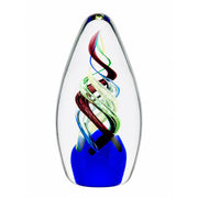 Dale Tiffany Celestial Flame Handcrafted Art Glass Sculpture | Swirling Multi-Color Ribbons | Bookshelf & Desk Display | 3.25 x 3.25 x 6 in | Model AS26075