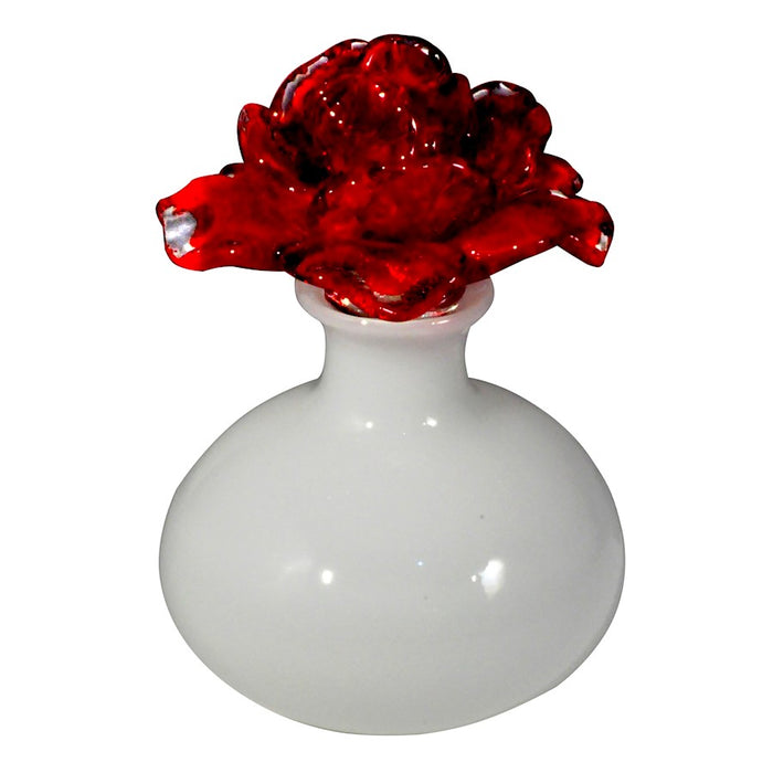 Dale Tiffany Red Rose Hand Blown Perfume Bottle