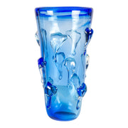 Dale Tiffany Blue Mayera 13.75in Hand Blown Art Glass Vase | Sapphire Blue Freeform Silhouette | Living Room & Entryway Accent | 7 x7in | Model AV26048