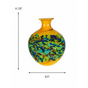 Dale Tiffany Belmonte 12in Hand Blown Art Glass Vase | Sculptural Multi-Color Transition | Entryway & Dining Room Accent | 9.5 x 9.5in | Model AV26053